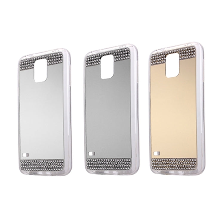 Diamond Encrusted Mirror TPU Protective Case for Galaxy S5 / G900(Grey)