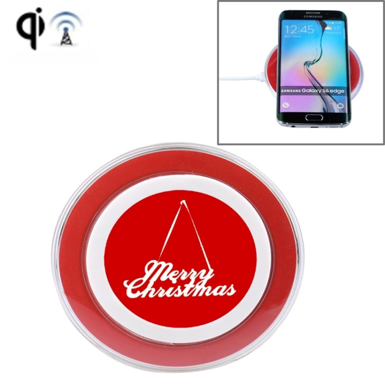 Itian S6 Qi Standard Christmas Pad Type Wireless Charger Transmitter Charging Plate  for iPhone 8 / 8 Plus / X &  Galaxy S8 & S8 + / LG G6 / Huawei P10 & P10 Plus / OnePlus 5 / Xiaomi Mi6 & Max 2 /and other Smartphones(Red)