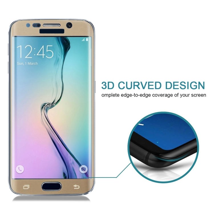 0.3mm 9H Surface Hardness 3D Curved Surface Full Screen Cover Explosion-proof Tempered Glass Film for Galaxy S6 edge