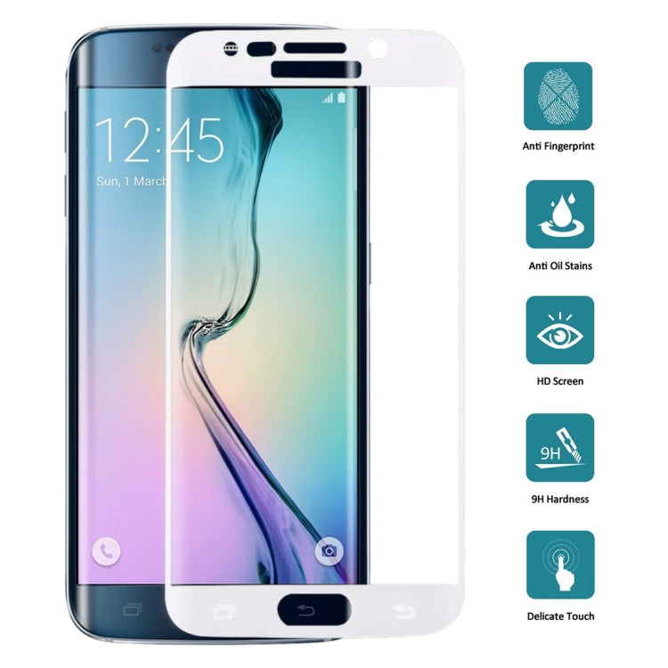 0.3mm 9H Surface Hardness 3D Curved Surface Full Screen Cover Explosion-proof Tempered Glass Film for Galaxy S6 edge