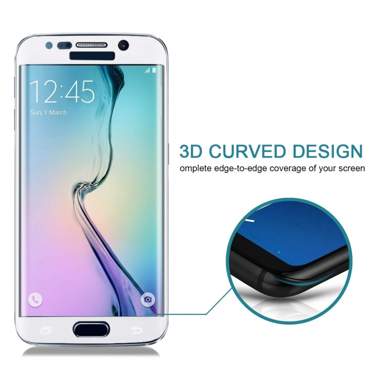 0.3mm 9H Surface Hardness 3D Curved Surface Full Screen Cover Explosion-proof Tempered Glass Film for Galaxy S6 edge