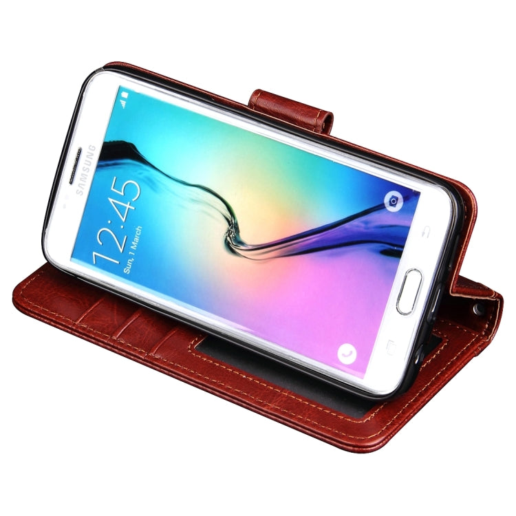 For Galaxy S7 / G930 Crazy Horse Texture Horizontal Flip Leather Case