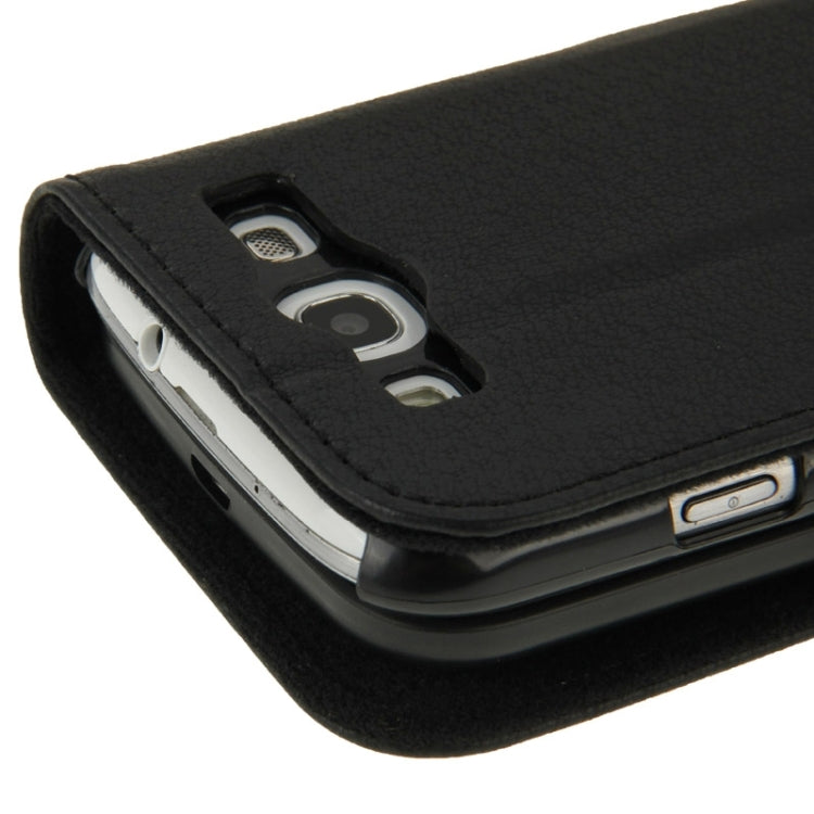 Bluetooth 3.0 Removable Keyboard Leather Tablet Case with Holder for Galaxy S III / i9300(Black)
