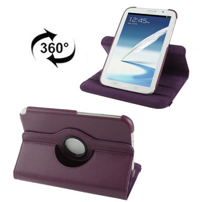 360 Degree Rotatable Litchi Texture Leather Case with Holder for Galaxy Note 8.0 / N5100
