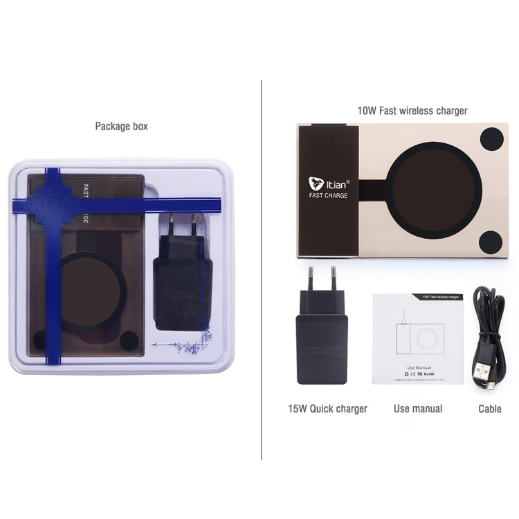 Itian A10-10W Rectangle Qi Standard Wireless Charger  for iPhone 8 / 8 Plus / X &  Galaxy S7 Edge / S7 / S6 / S6 edge / S6 edge + / Note 5,