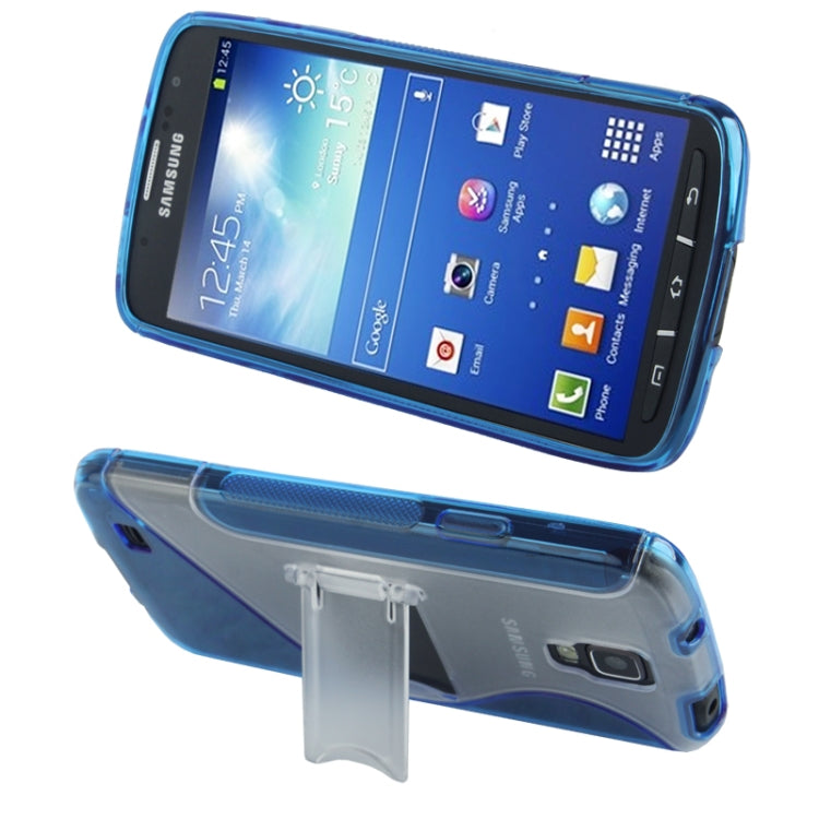 Translucent TPU + Plastic Case with Holder for Galaxy S IV Active / i9295