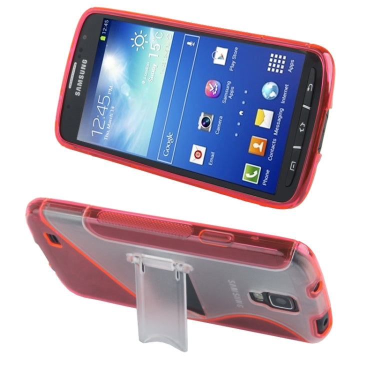 Translucent TPU + Plastic Case with Holder for Galaxy S IV Active / i9295