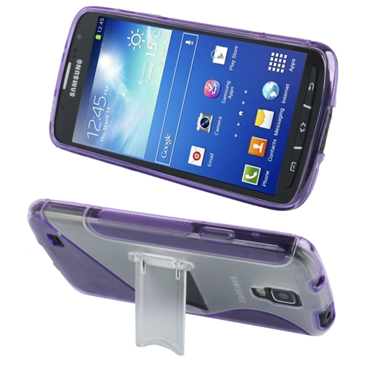 Translucent TPU + Plastic Case with Holder for Galaxy S IV Active / i9295