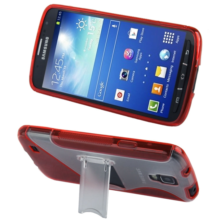 Translucent TPU + Plastic Case with Holder for Galaxy S IV Active / i9295