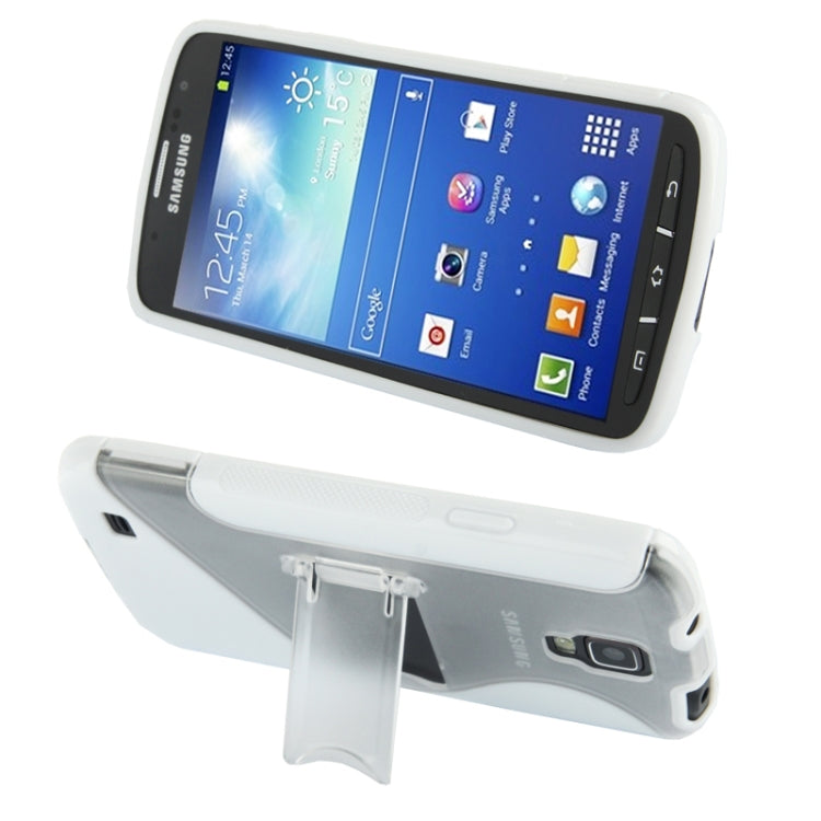 Translucent TPU + Plastic Case with Holder for Galaxy S IV Active / i9295