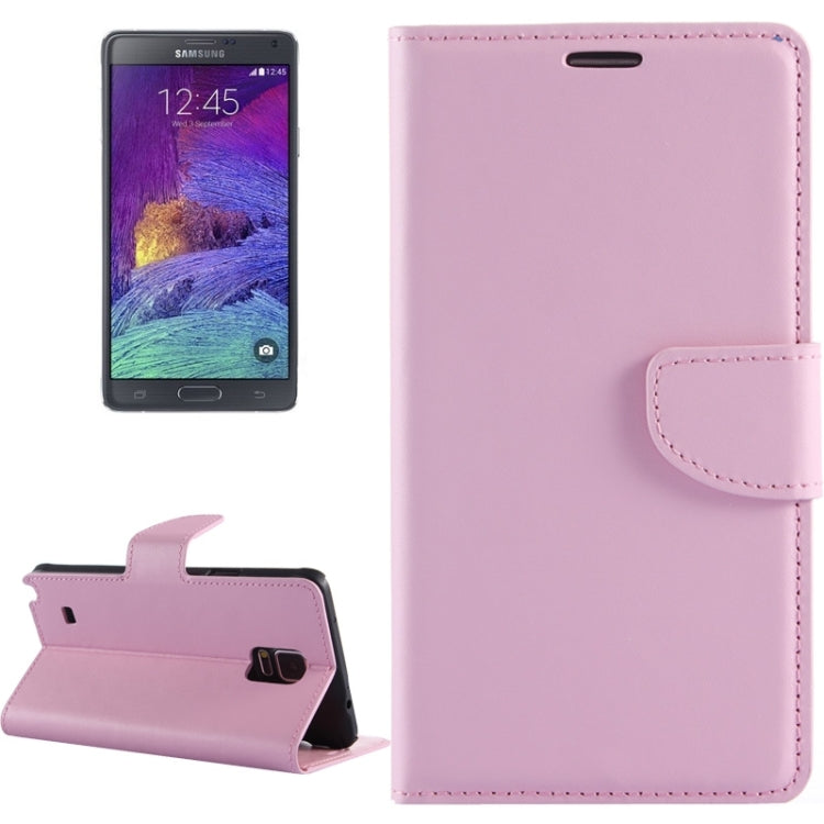 Split Leather Case with Holder & Card Slots for Galaxy Note 4 / N910