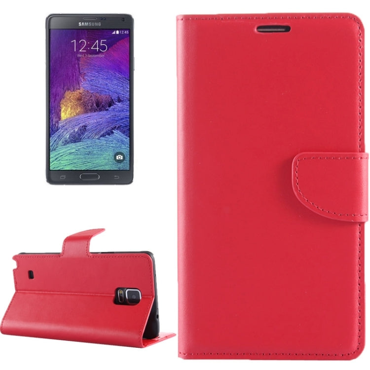 Split Leather Case with Holder & Card Slots for Galaxy Note 4 / N910