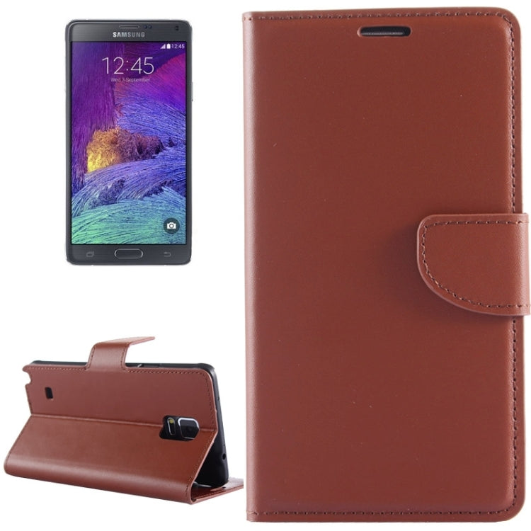 Split Leather Case with Holder & Card Slots for Galaxy Note 4 / N910