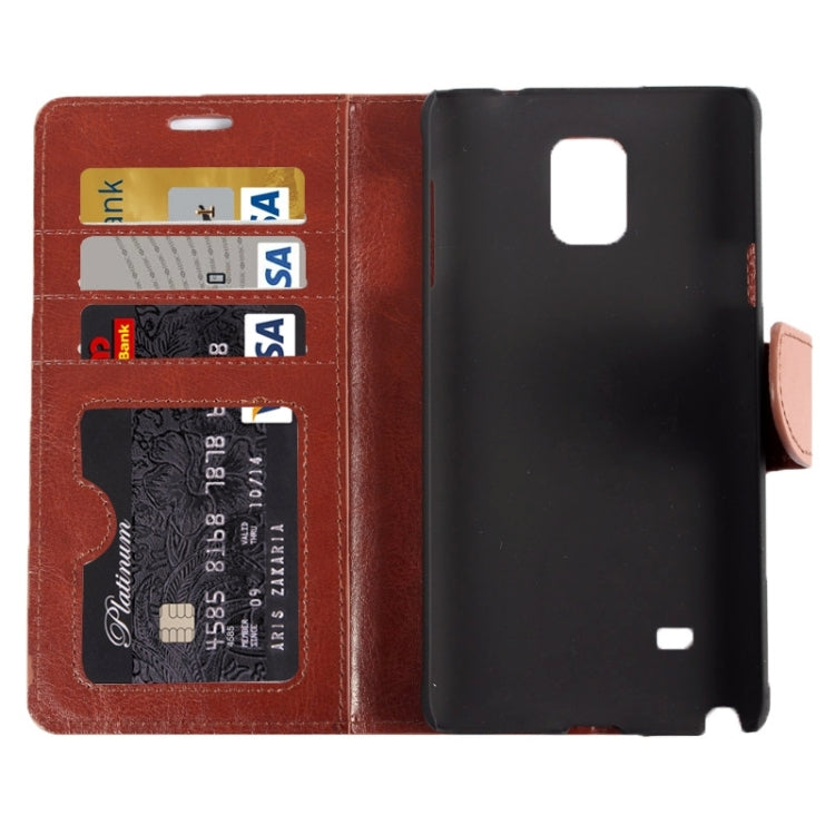 Split Leather Case with Holder & Card Slots for Galaxy Note 4 / N910