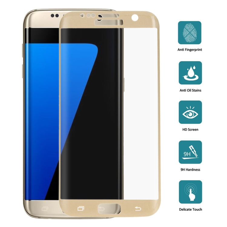 For Galaxy S7 Edge / G935 0.26mm 9H Surface Hardness 3D Explosion-proof Colorized Silk-screen Tempered Glass Full Screen Film