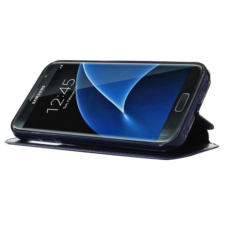 For Galaxy S7 / G930 Roar Sand Texture Horizontal Flip Leather Case with Call Display ID & Holder & Card Slots