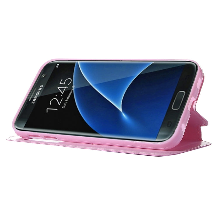 For Galaxy S7 / G930 Roar Sand Texture Horizontal Flip Leather Case with Call Display ID & Holder & Card Slots