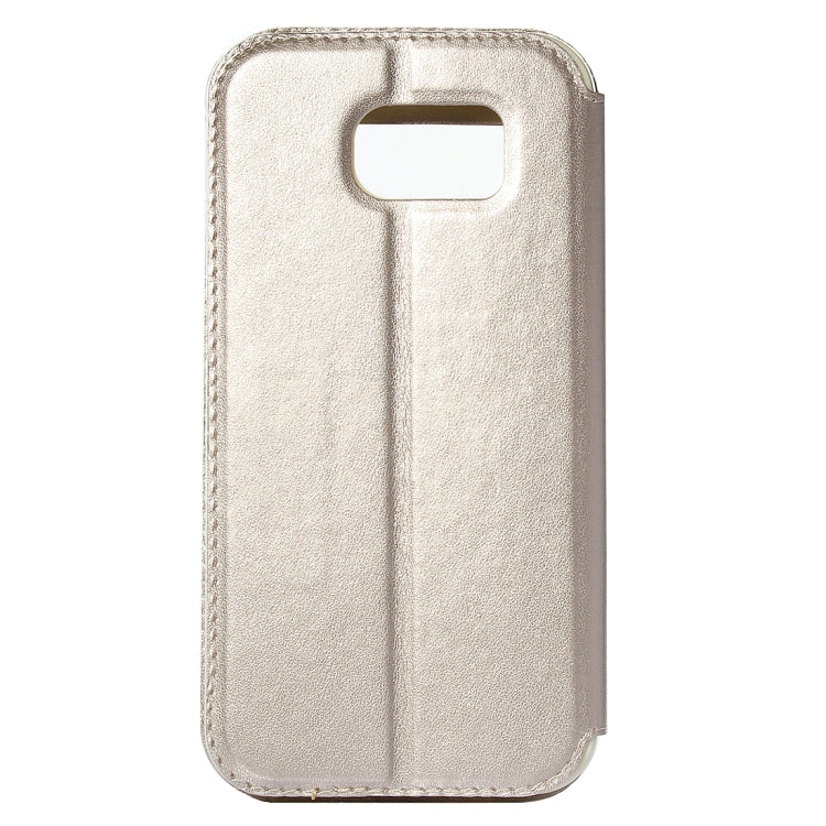 For Galaxy S7 / G930 Roar Sand Texture Horizontal Flip Leather Case with Call Display ID & Holder & Card Slots