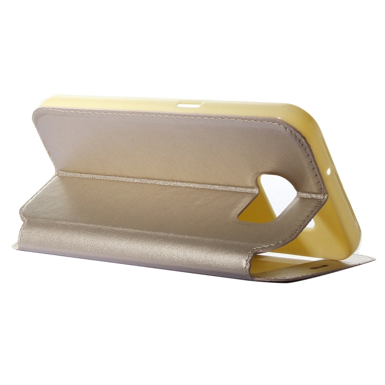 For Galaxy S7 / G930 Roar Sand Texture Horizontal Flip Leather Case with Call Display ID & Holder & Card Slots