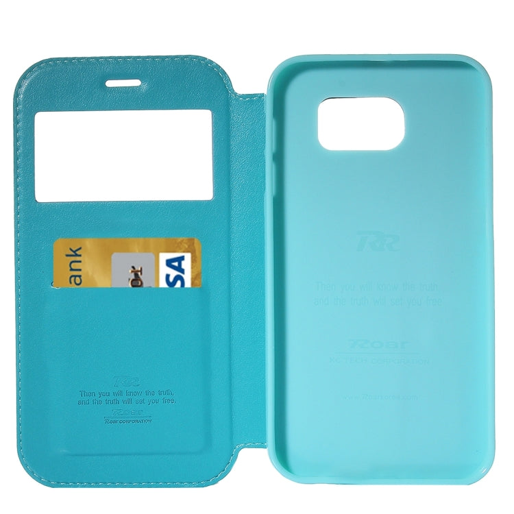 For Galaxy S7 / G930 Roar Sand Texture Horizontal Flip Leather Case with Call Display ID & Holder & Card Slots