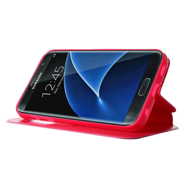 For Galaxy S7 / G930 Roar Sand Texture Horizontal Flip Leather Case with Call Display ID & Holder & Card Slots