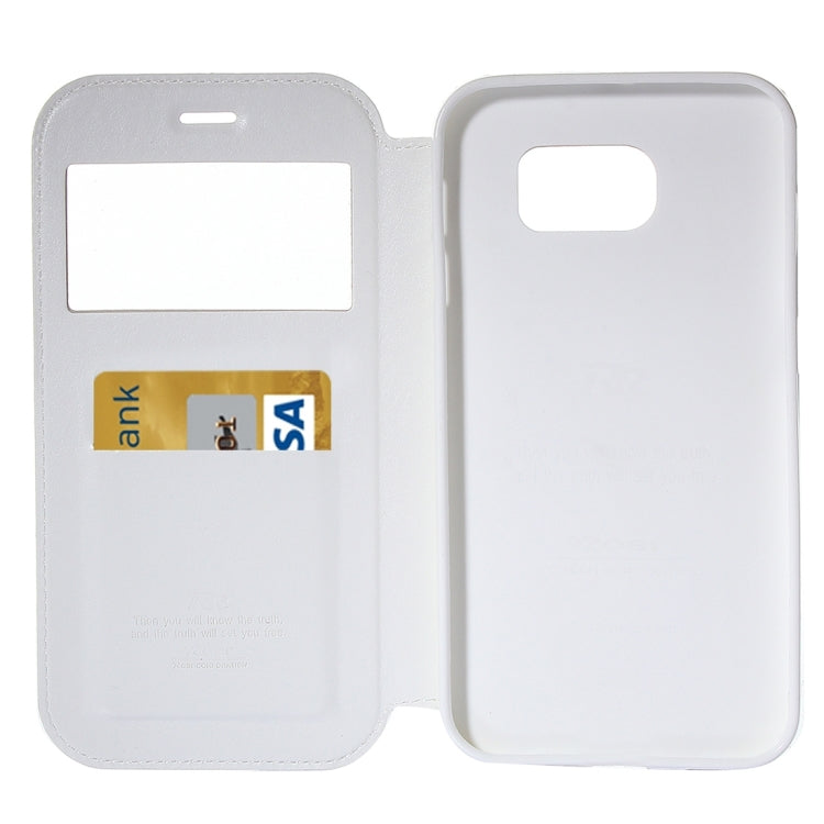 For Galaxy S7 / G930 Roar Sand Texture Horizontal Flip Leather Case with Call Display ID & Holder & Card Slots
