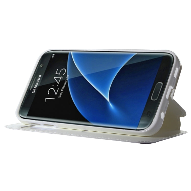 For Galaxy S7 / G930 Roar Sand Texture Horizontal Flip Leather Case with Call Display ID & Holder & Card Slots