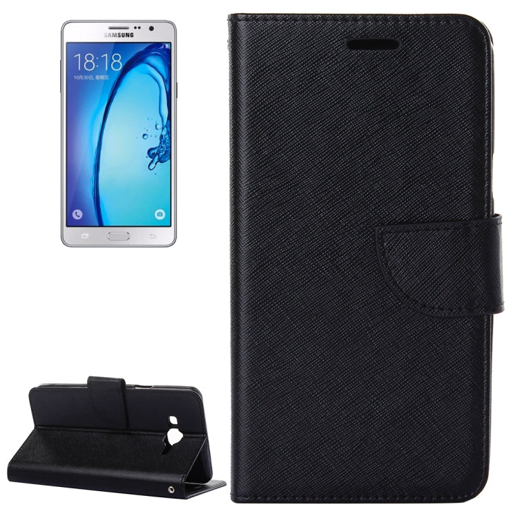 For Galaxy On5 / G550 Cross Texture Horizontal Flip Leather Case with Holder & Card Slots & Wallet