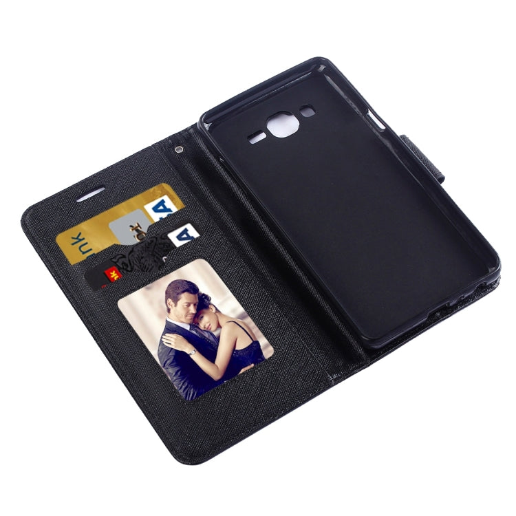 For Galaxy On5 / G550 Cross Texture Horizontal Flip Leather Case with Holder & Card Slots & Wallet