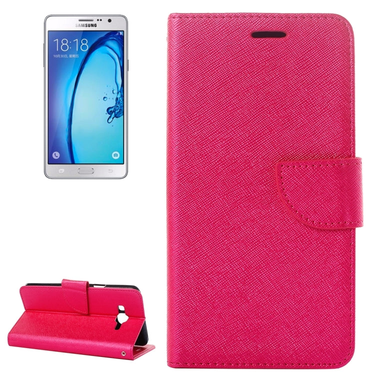 For Galaxy On5 / G550 Cross Texture Horizontal Flip Leather Case with Holder & Card Slots & Wallet