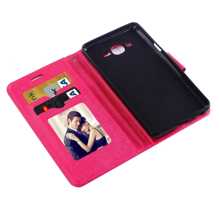 For Galaxy On5 / G550 Cross Texture Horizontal Flip Leather Case with Holder & Card Slots & Wallet