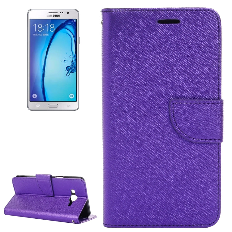 For Galaxy On5 / G550 Cross Texture Horizontal Flip Leather Case with Holder & Card Slots & Wallet