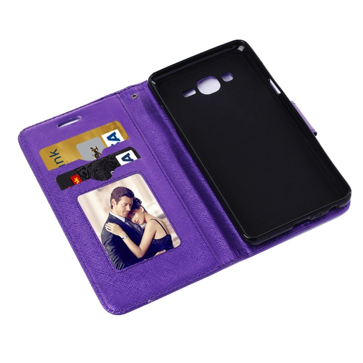For Galaxy On5 / G550 Cross Texture Horizontal Flip Leather Case with Holder & Card Slots & Wallet