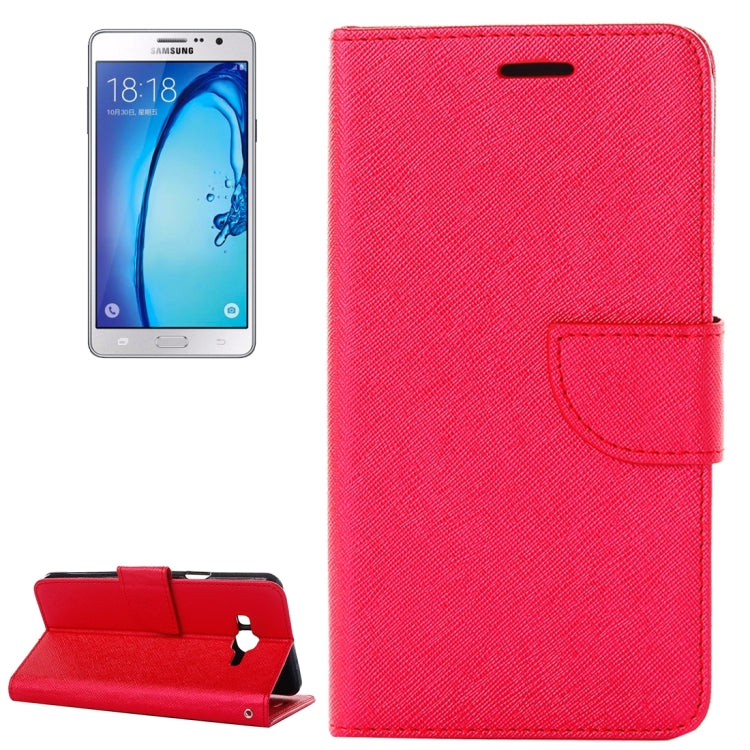 For Galaxy On5 / G550 Cross Texture Horizontal Flip Leather Case with Holder & Card Slots & Wallet