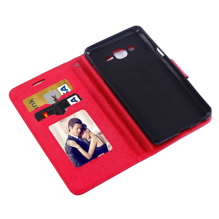 For Galaxy On5 / G550 Cross Texture Horizontal Flip Leather Case with Holder & Card Slots & Wallet