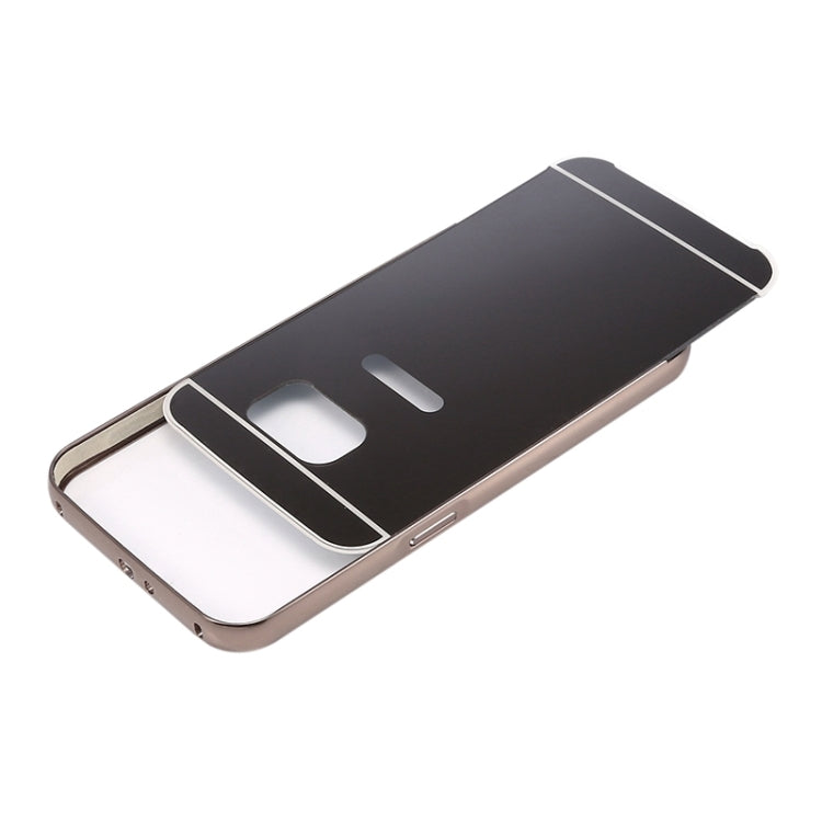 For Galaxy S6 / G920 Push-pull Style Metal Plating Bumper Frame + Acrylic Back Cover Combination Case