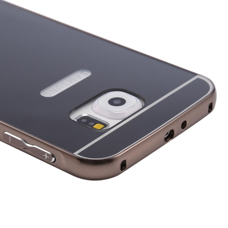For Galaxy S6 / G920 Push-pull Style Metal Plating Bumper Frame + Acrylic Back Cover Combination Case