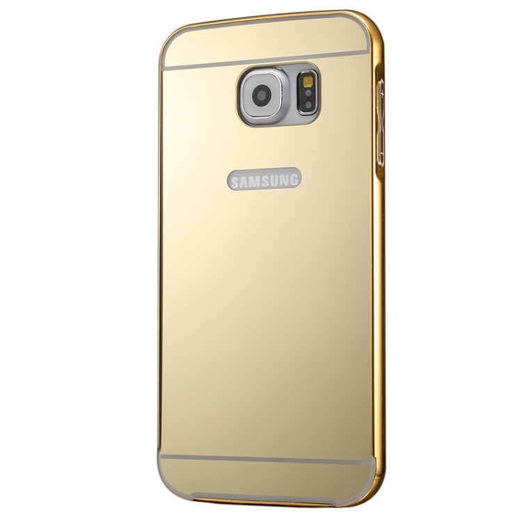 For Galaxy S6 / G920 Push-pull Style Metal Plating Bumper Frame + Acrylic Back Cover Combination Case
