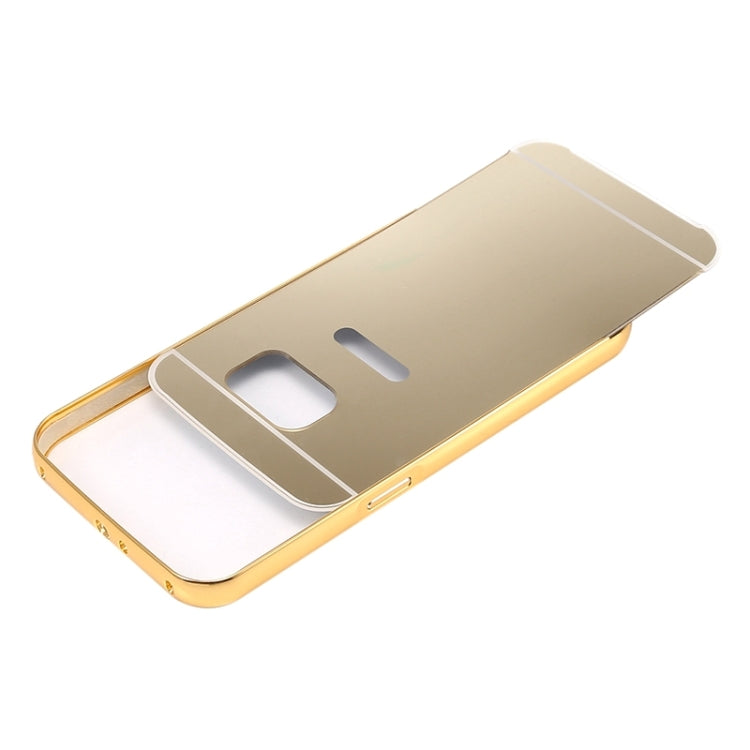 For Galaxy S6 / G920 Push-pull Style Metal Plating Bumper Frame + Acrylic Back Cover Combination Case