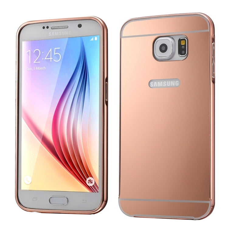 For Galaxy S6 / G920 Push-pull Style Metal Plating Bumper Frame + Acrylic Back Cover Combination Case