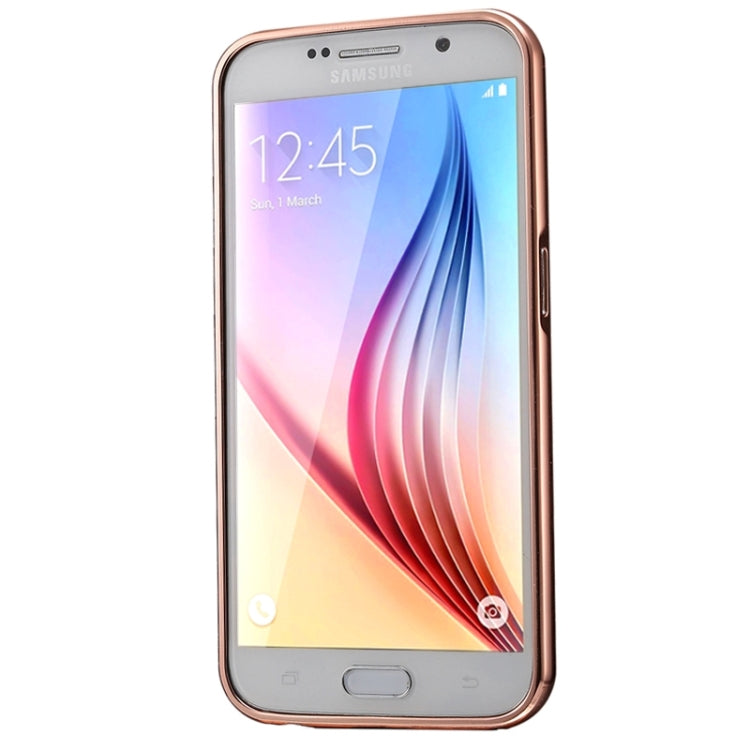 For Galaxy S6 / G920 Push-pull Style Metal Plating Bumper Frame + Acrylic Back Cover Combination Case
