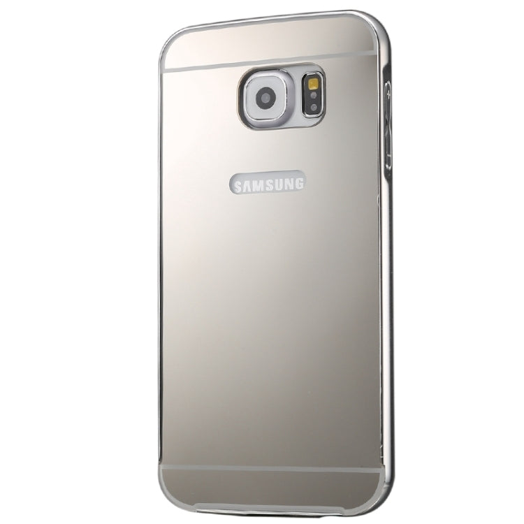 For Galaxy S6 / G920 Push-pull Style Metal Plating Bumper Frame + Acrylic Back Cover Combination Case