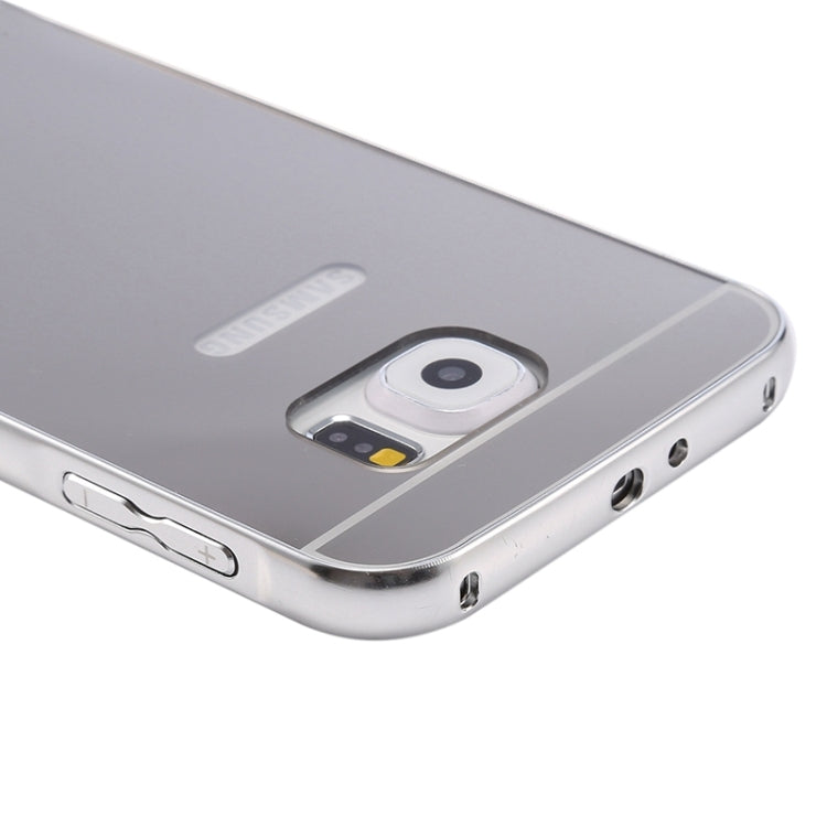 For Galaxy S6 / G920 Push-pull Style Metal Plating Bumper Frame + Acrylic Back Cover Combination Case