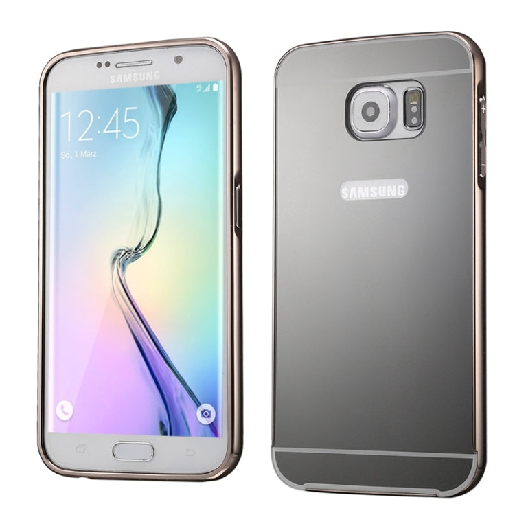 For Galaxy S6 edge+ / G928 Push-pull Style Metal Plating Bumper Frame + Acrylic Back Cover Combination Case