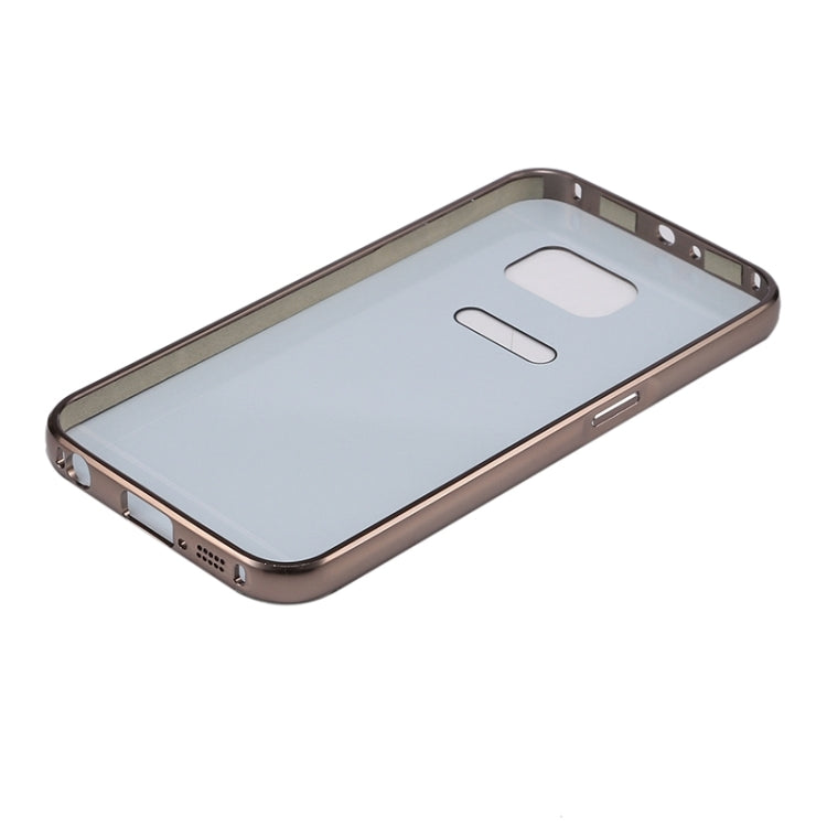 For Galaxy S6 edge+ / G928 Push-pull Style Metal Plating Bumper Frame + Acrylic Back Cover Combination Case