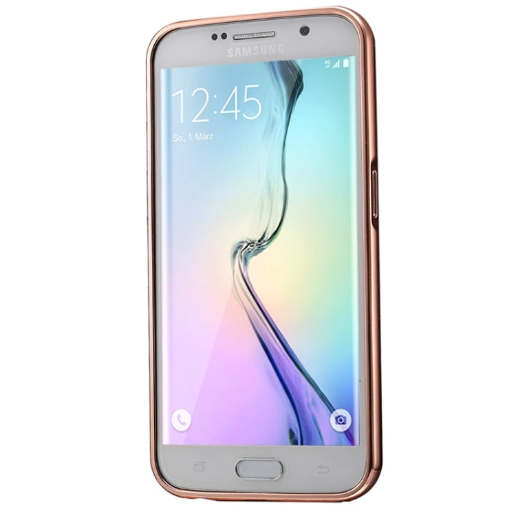 For Galaxy S6 edge+ / G928 Push-pull Style Metal Plating Bumper Frame + Acrylic Back Cover Combination Case