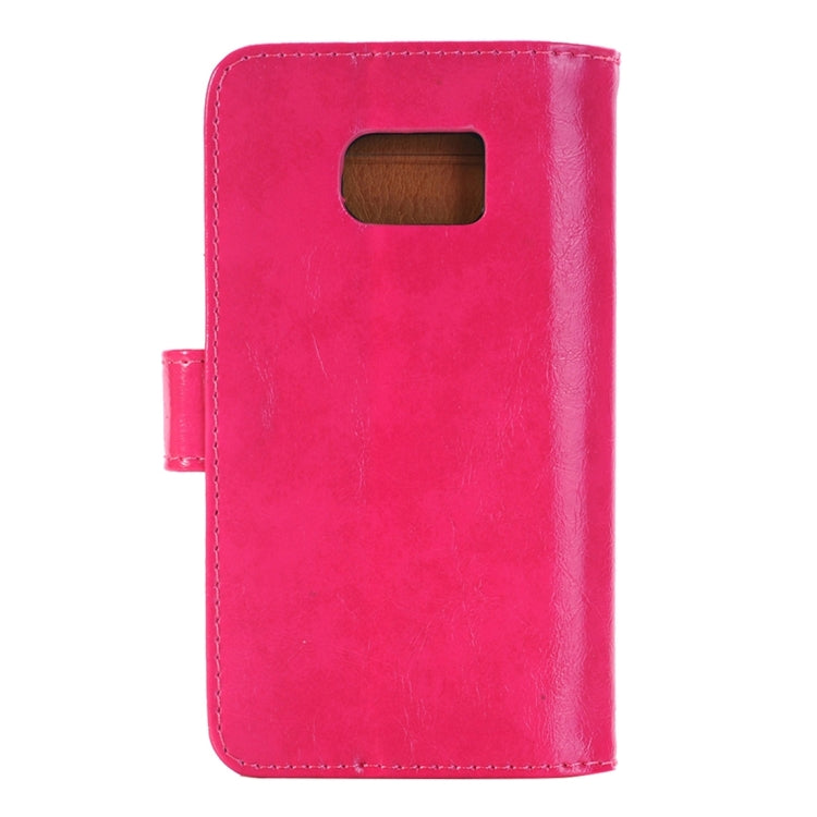 For Galaxy S7/G930 Crazy Horse Texture Horizontal Flip Leather Case with 3 Pages of Card Slots & Wallet & Holder