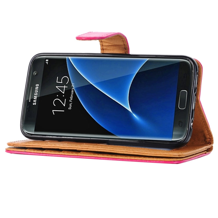 For Galaxy S7/G930 Crazy Horse Texture Horizontal Flip Leather Case with 3 Pages of Card Slots & Wallet & Holder