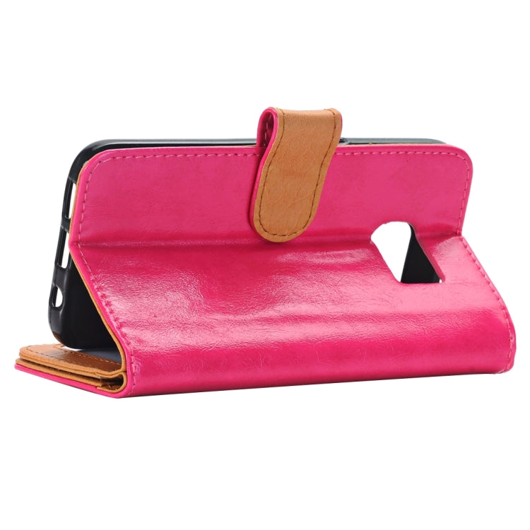 For Galaxy S7/G930 Crazy Horse Texture Horizontal Flip Leather Case with 3 Pages of Card Slots & Wallet & Holder