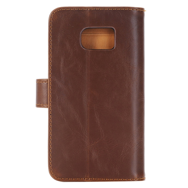 For Galaxy S7/G930 Crazy Horse Texture Horizontal Flip Leather Case with 3 Pages of Card Slots & Wallet & Holder